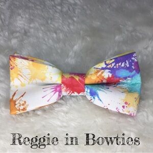 Pet Bowtie in Multicolor Paint Splash